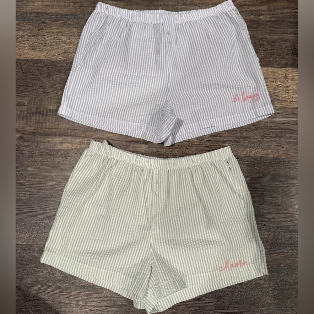 Rae Dunn Striped Lounge Short (2 Pairs)